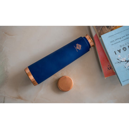 Pure Copper Bottle with Pyramid Shape Silk Finish Design – 800 ML