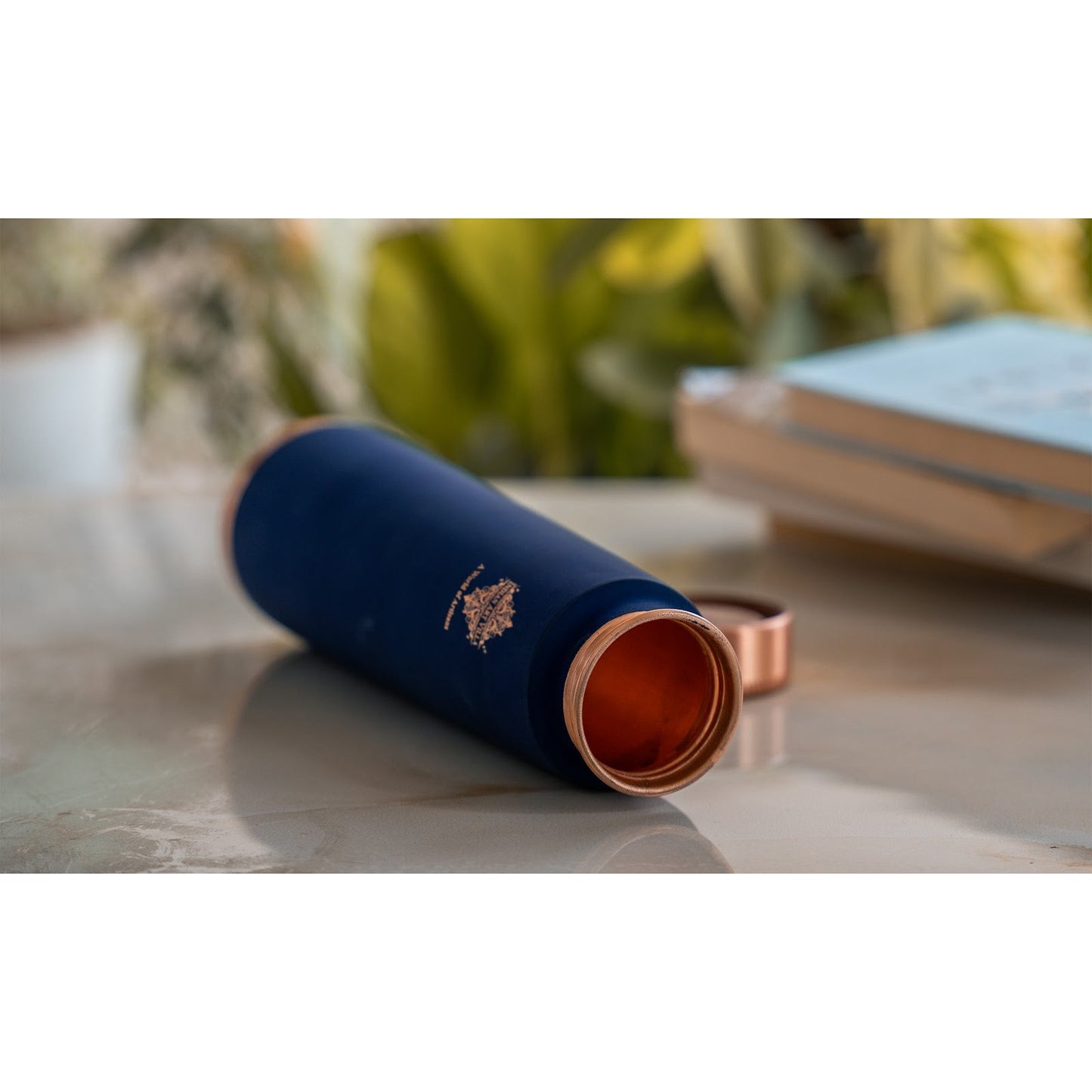 Pure Copper Bottle with Pyramid Shape Silk Finish Design – 800 ML