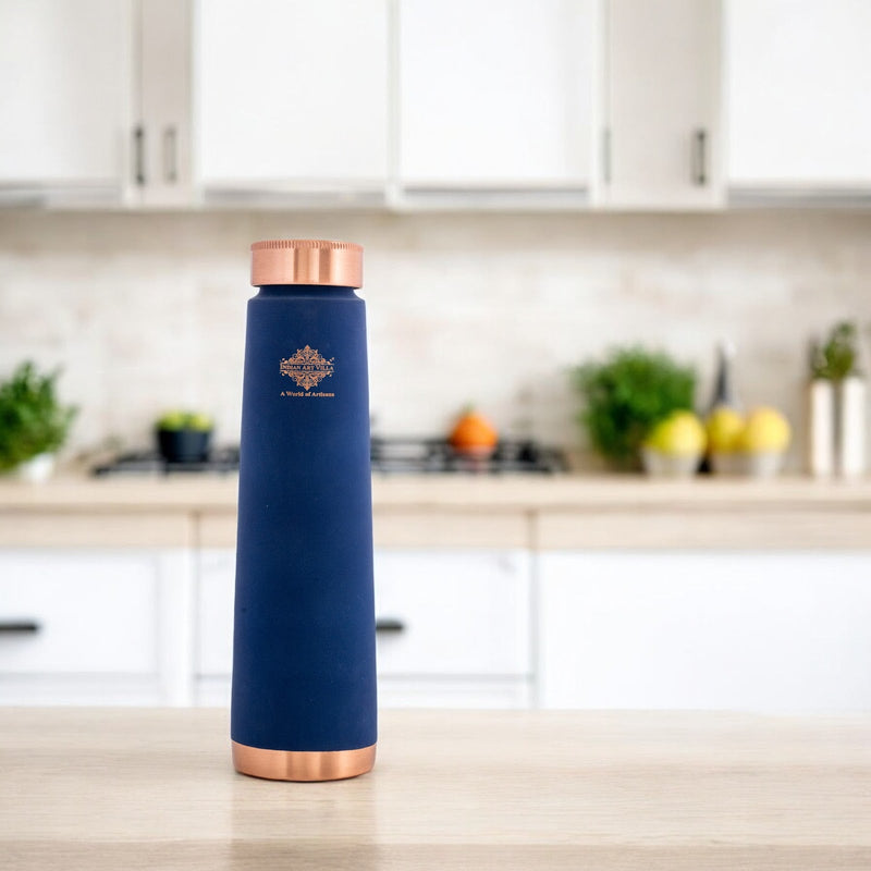 Pure Copper Bottle with Pyramid Shape Silk Finish Design – 800 ML
