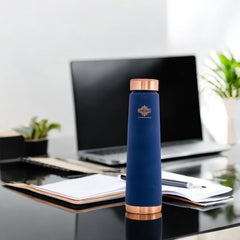 Pure Copper Bottle with Pyramid Shape Silk Finish Design – 800 ML