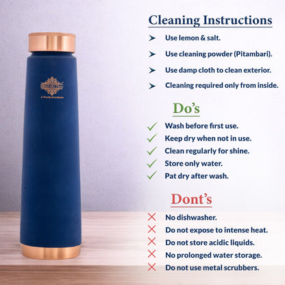 Pure Copper Bottle with Pyramid Shape Silk Finish Design – 800 ML