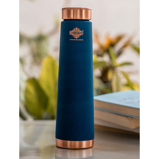 Pure Copper Bottle with Pyramid Shape Silk Finish Design – 800 ML