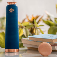 Pure Copper Bottle with Pyramid Shape Silk Finish Design – 800 ML