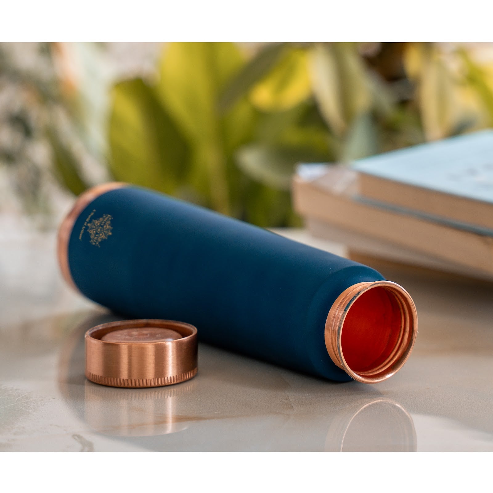 Pure Copper Bottle with Pyramid Shape Silk Finish Design – 800 ML