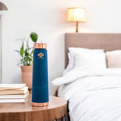 Pure Copper Bottle with Pyramid Shape Silk Finish Design – 800 ML