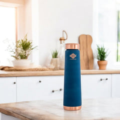 Pure Copper Bottle with Pyramid Shape Silk Finish Design – 800 ML