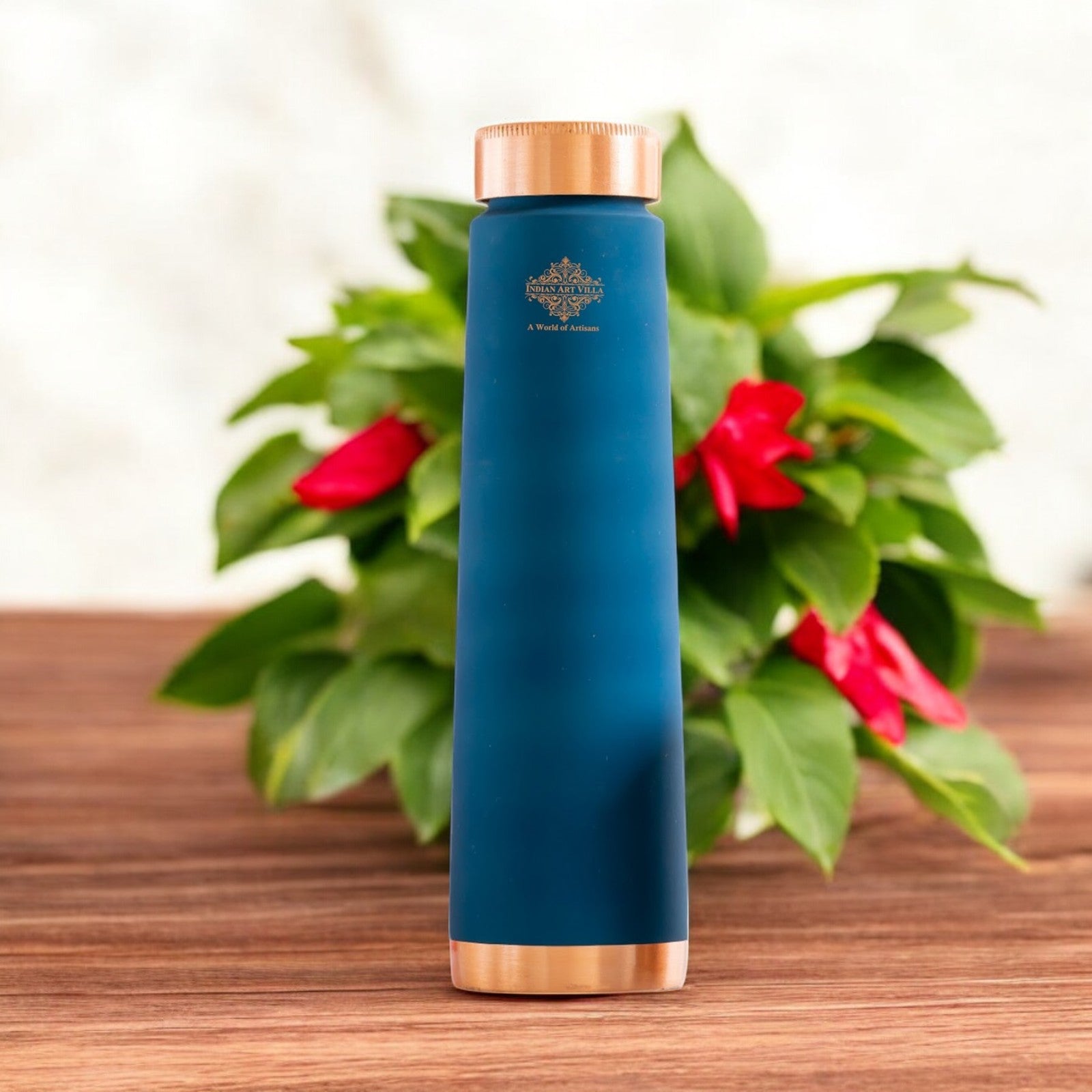 Pure Copper Bottle with Pyramid Shape Silk Finish Design – 800 ML