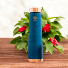 Pure Copper Bottle with Pyramid Shape Silk Finish Design – 800 ML