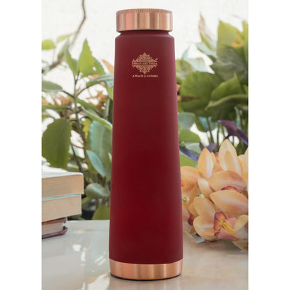 Pure Copper Bottle with Pyramid Shape Silk Finish Design – 800 ML
