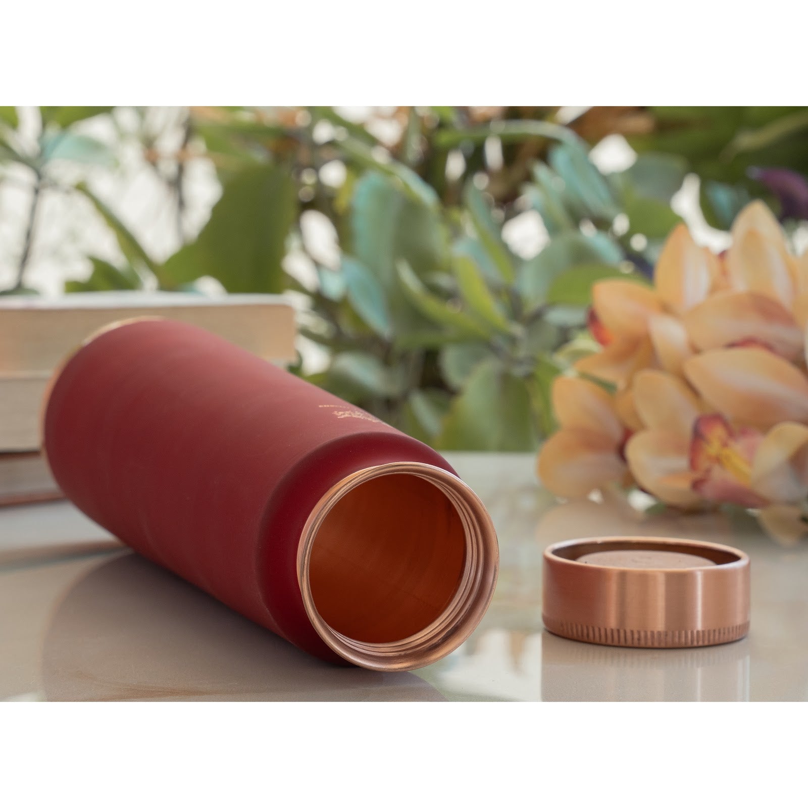 Pure Copper Bottle with Pyramid Shape Silk Finish Design – 800 ML