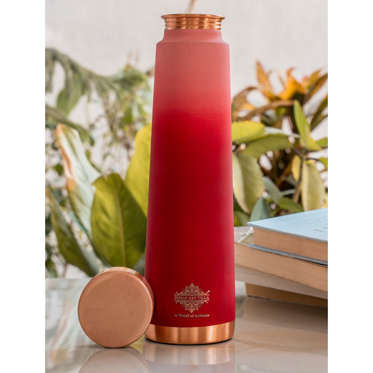 Pure Copper Bottle with Pyramid Shape and Eye-Catching Colors – 800 ML