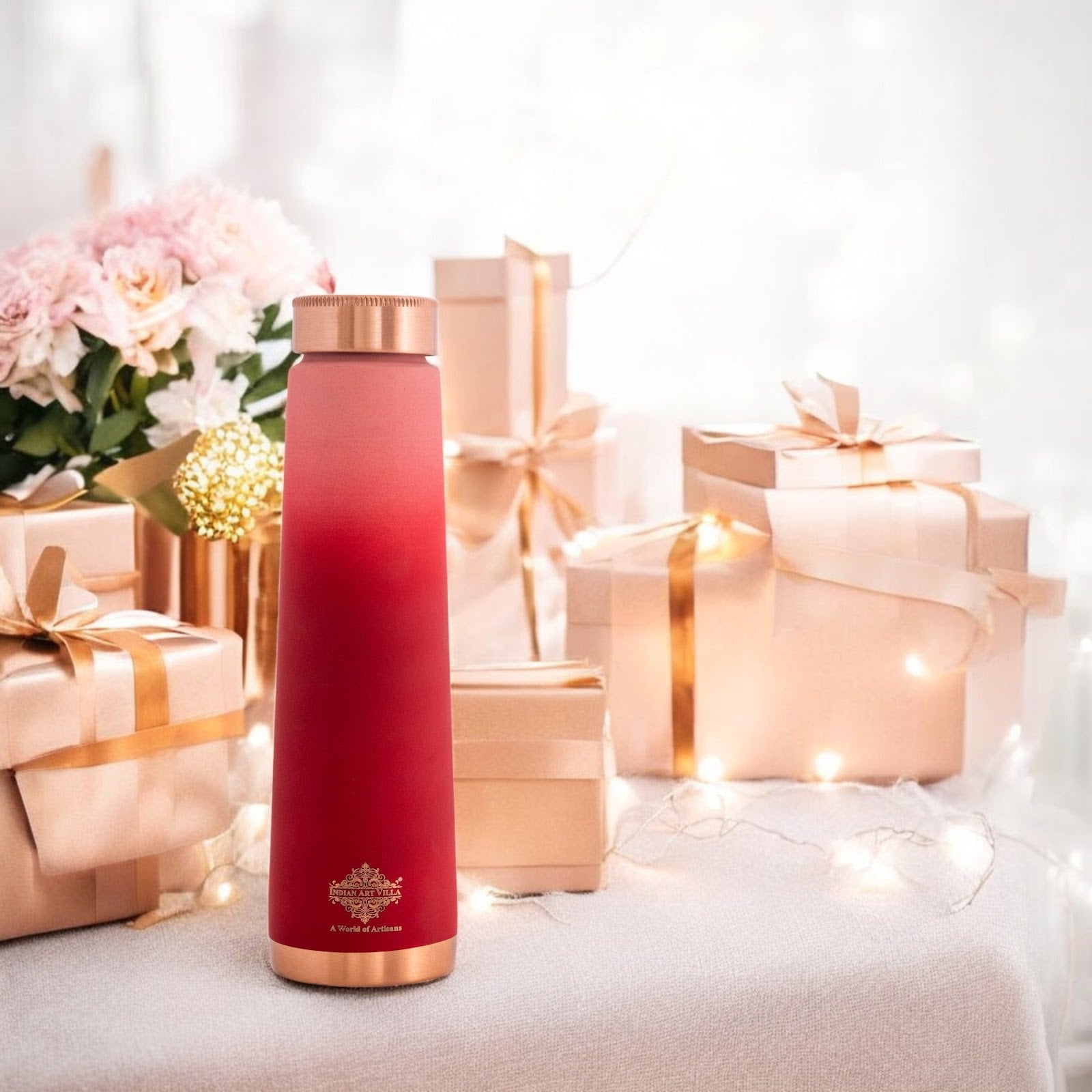 Pure Copper Bottle with Pyramid Shape and Eye-Catching Colors – 800 ML