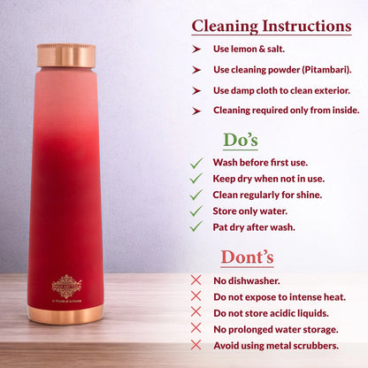 Pure Copper Bottle with Pyramid Shape and Eye-Catching Colors – 800 ML