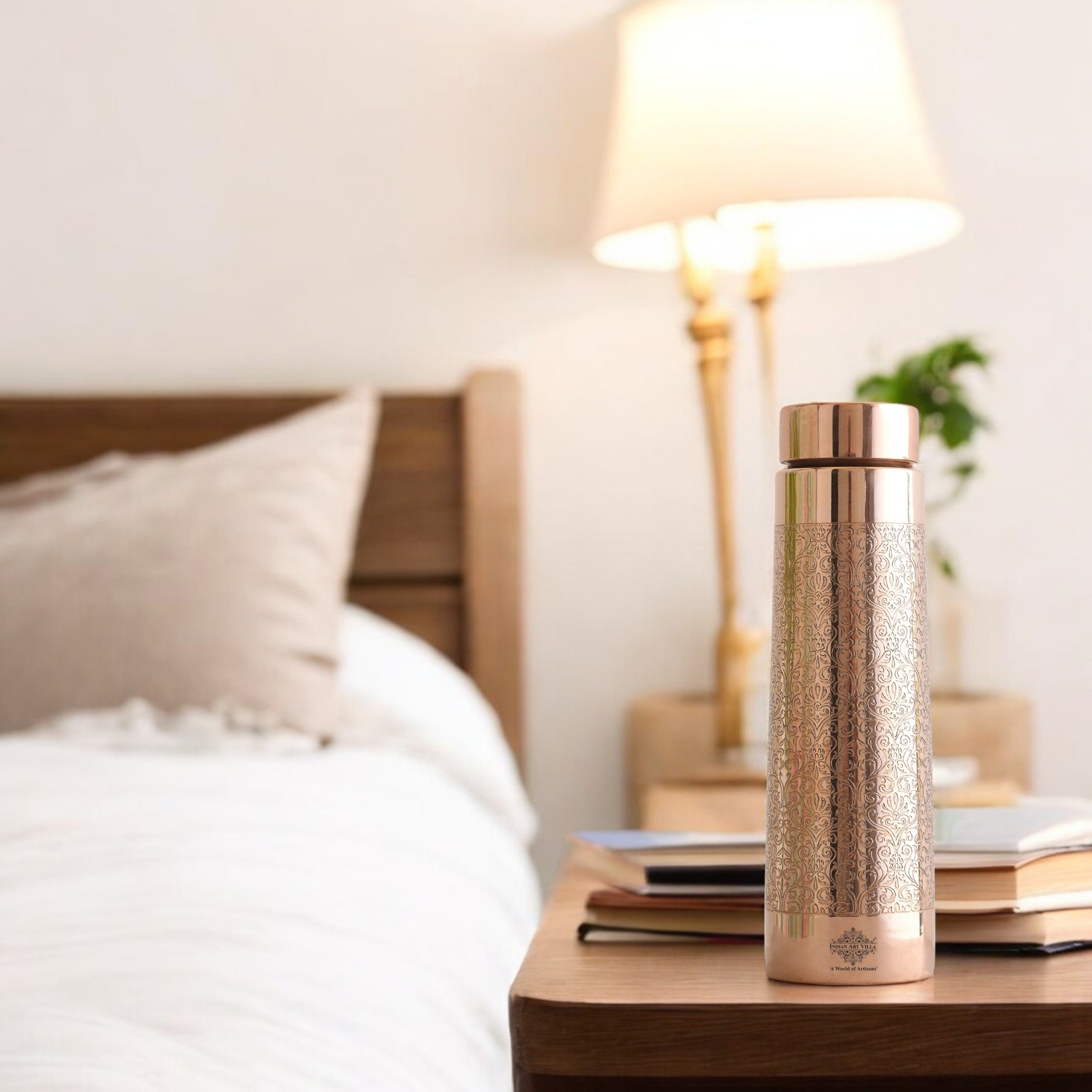 Pure Copper Water Bottle – Pyramid Shape, 900 ML