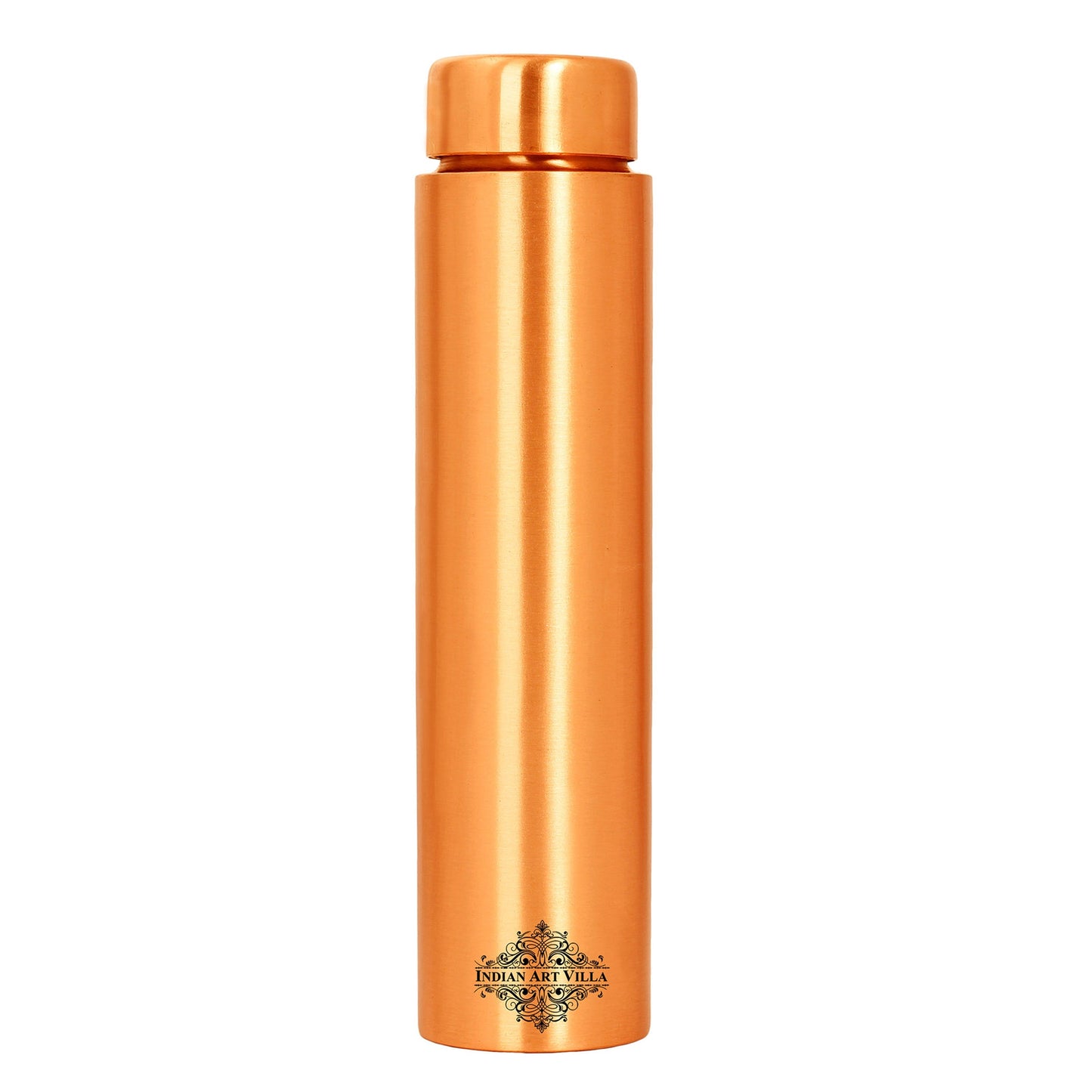 Pure Copper Bottle with Lacquer Coated Finish and Straight Shape