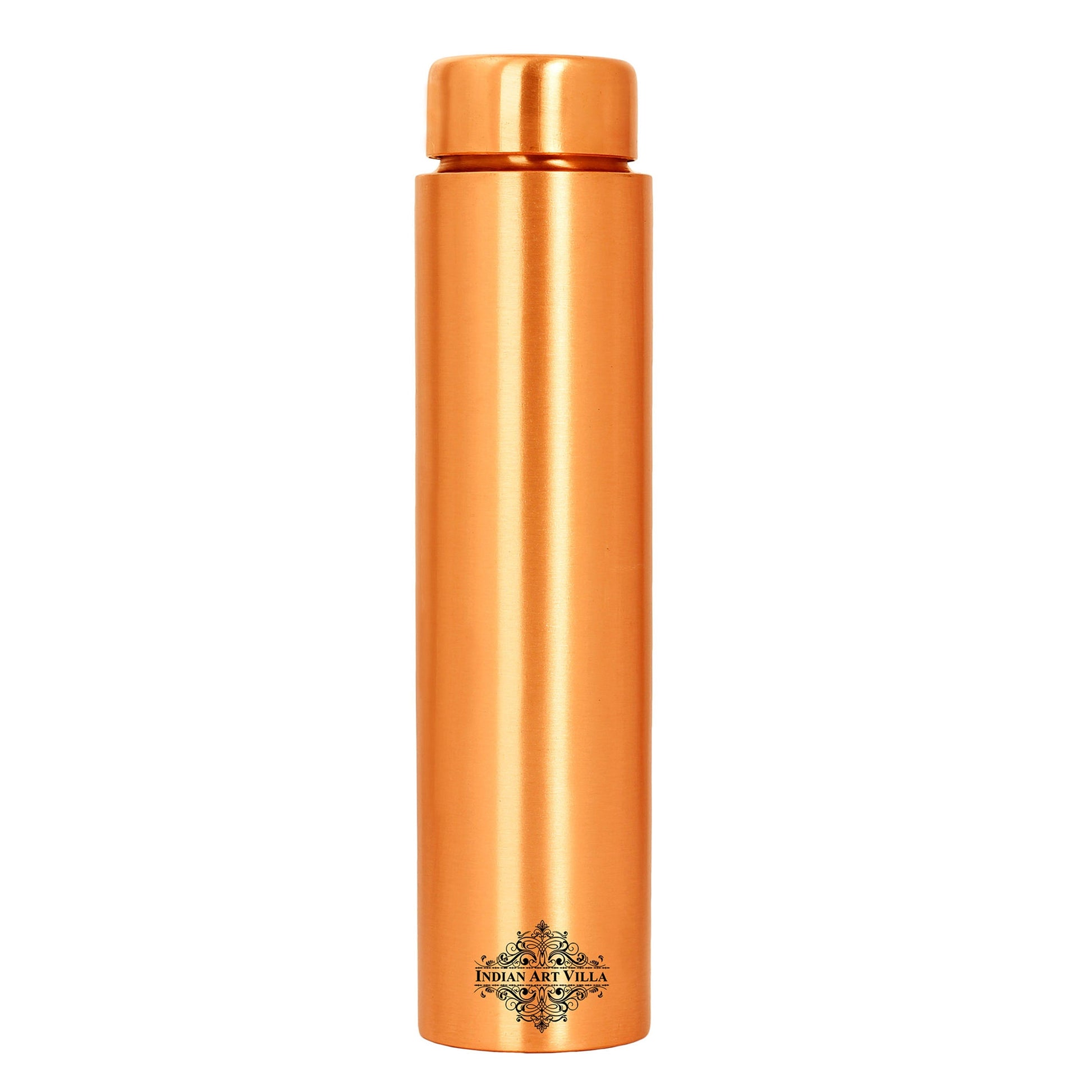 Pure Copper Bottle with Lacquer Coated Finish and Straight Shape