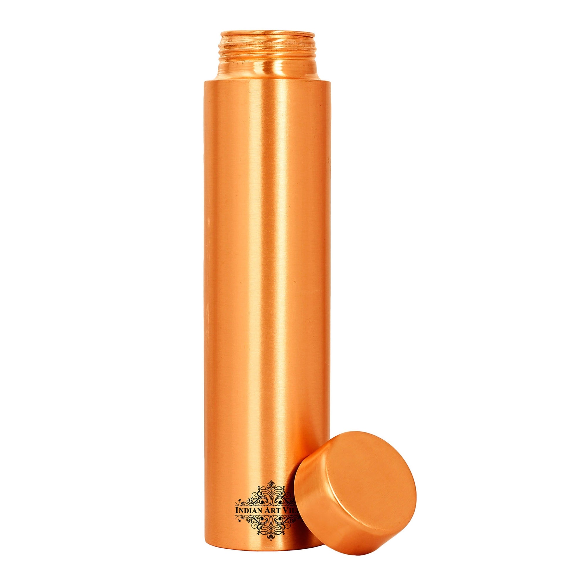 Pure Copper Bottle with Lacquer Coated Finish and Straight Shape