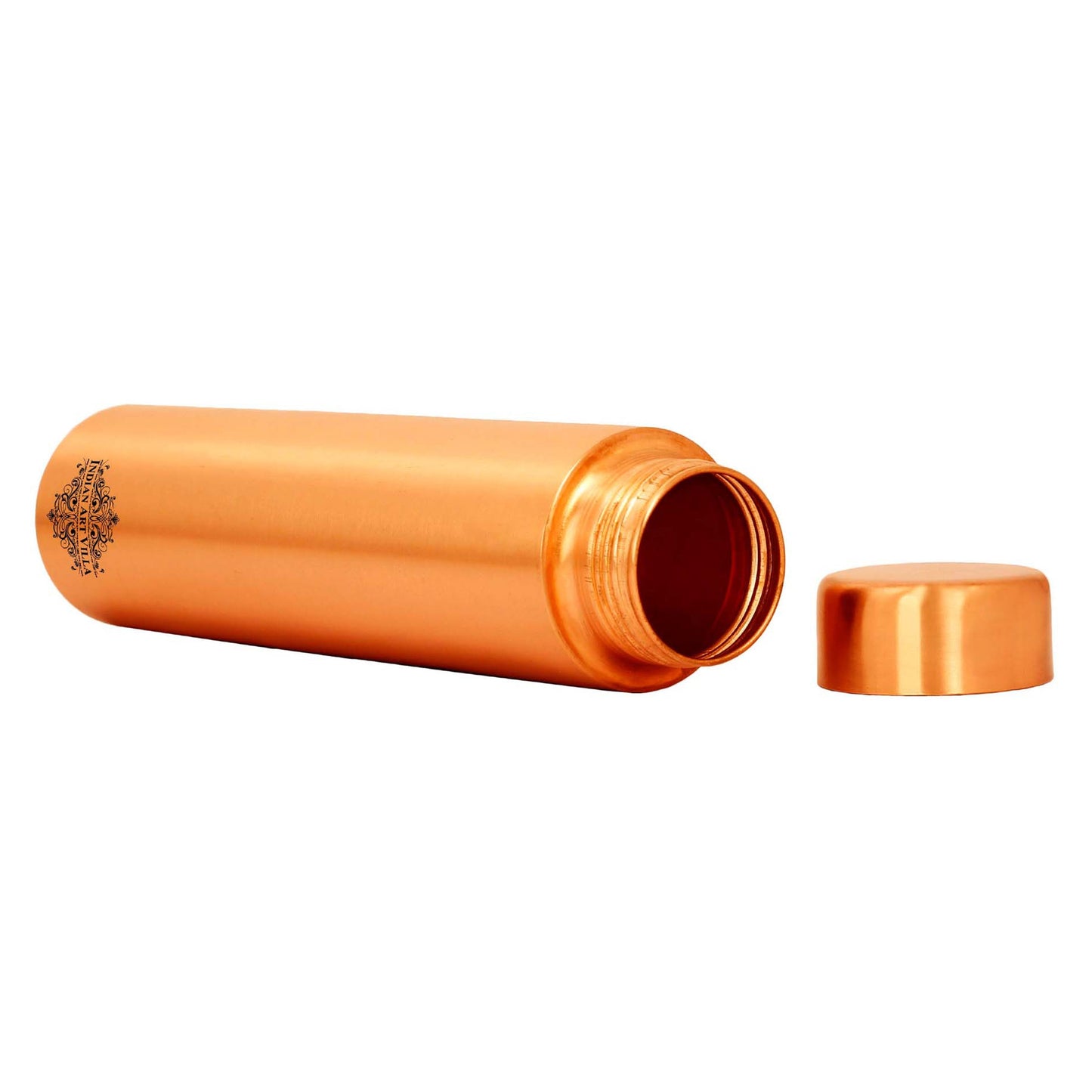Pure Copper Bottle with Lacquer Coated Finish and Straight Shape
