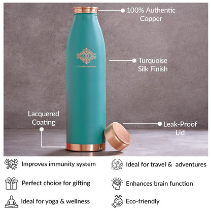 Personalized Copper Silk Finish Water Bottle 900 ML