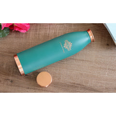 Pure Copper Bottle with Lacquer Coated Silk Finish Design, 900 ML