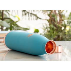Pure Copper Bottle with Lacquer Coated Silk Finish Design, 900 ML