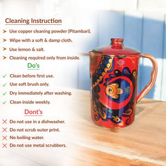 Pure Copper Multicolor Stone Pebble Printed Lacquer Coated Jugs, Pitchers Serveware, Drinkware