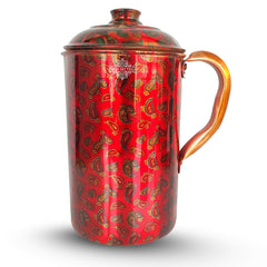 Pure Copper Multicolor Stone Pebble Printed Lacquer Coated Jugs, Pitchers Serveware, Drinkware