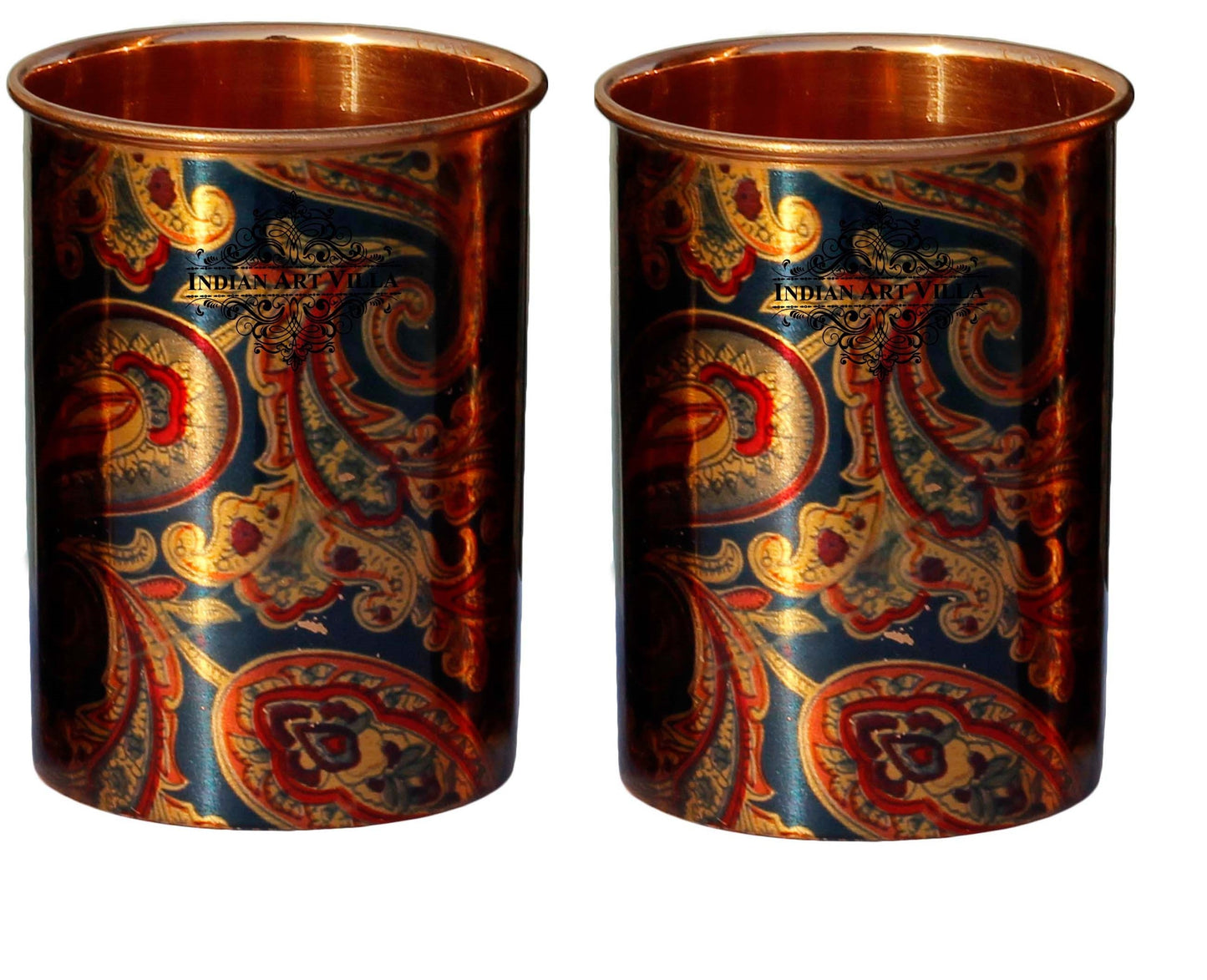 Pure Copper Printed Design Glass - 275 ML