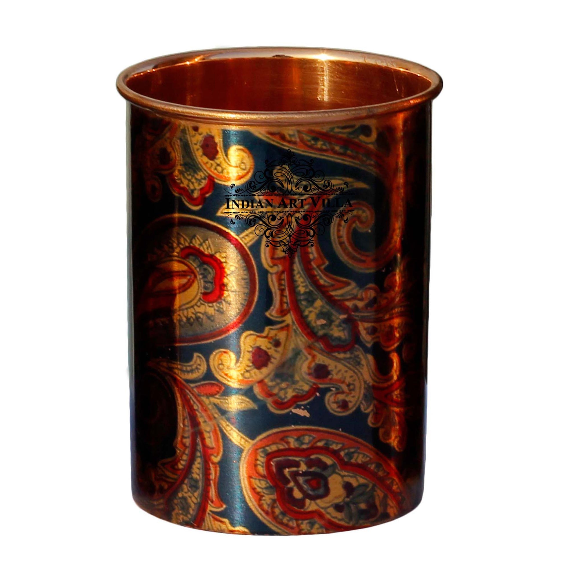 Pure Copper Printed Design Glass - 275 ML
