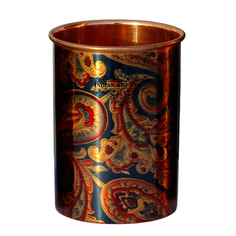 Pure Copper Printed Design Glass - 275 ML