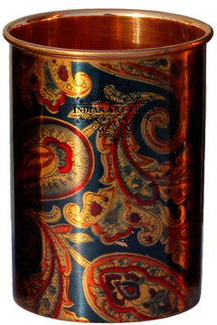 Pure Copper Printed Design Glass - 275 ML