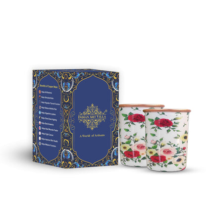 Pure Copper Printed Design Glass - 275 ML