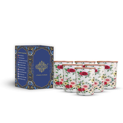 Pure Copper Printed Design Glass - 275 ML