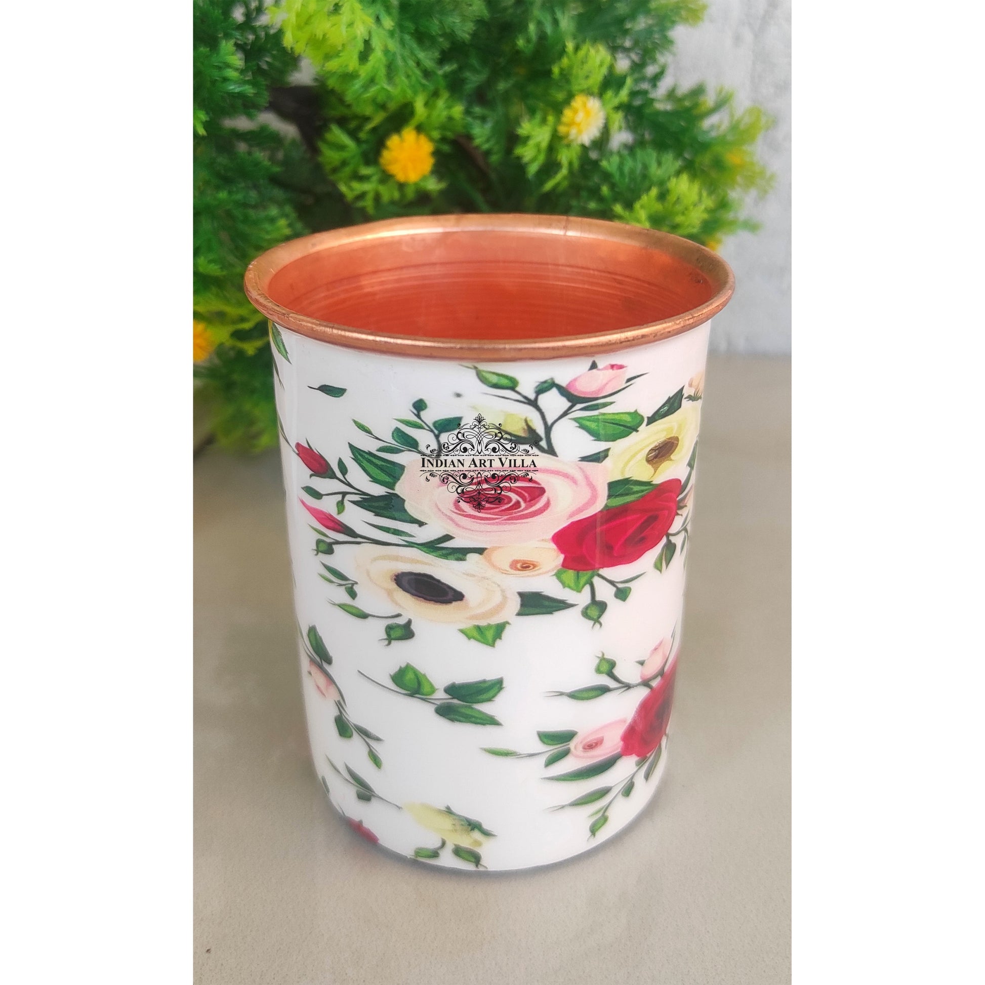 Pure Copper Printed Design Glass - 275 ML