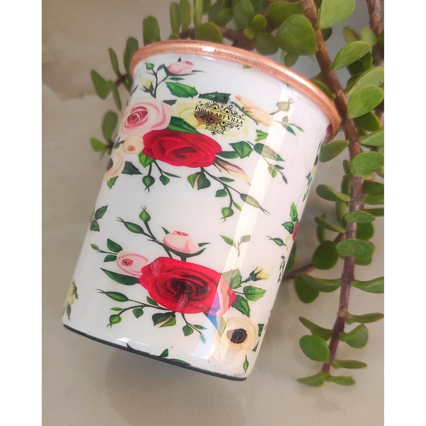 Pure Copper Printed Design Glass - 275 ML