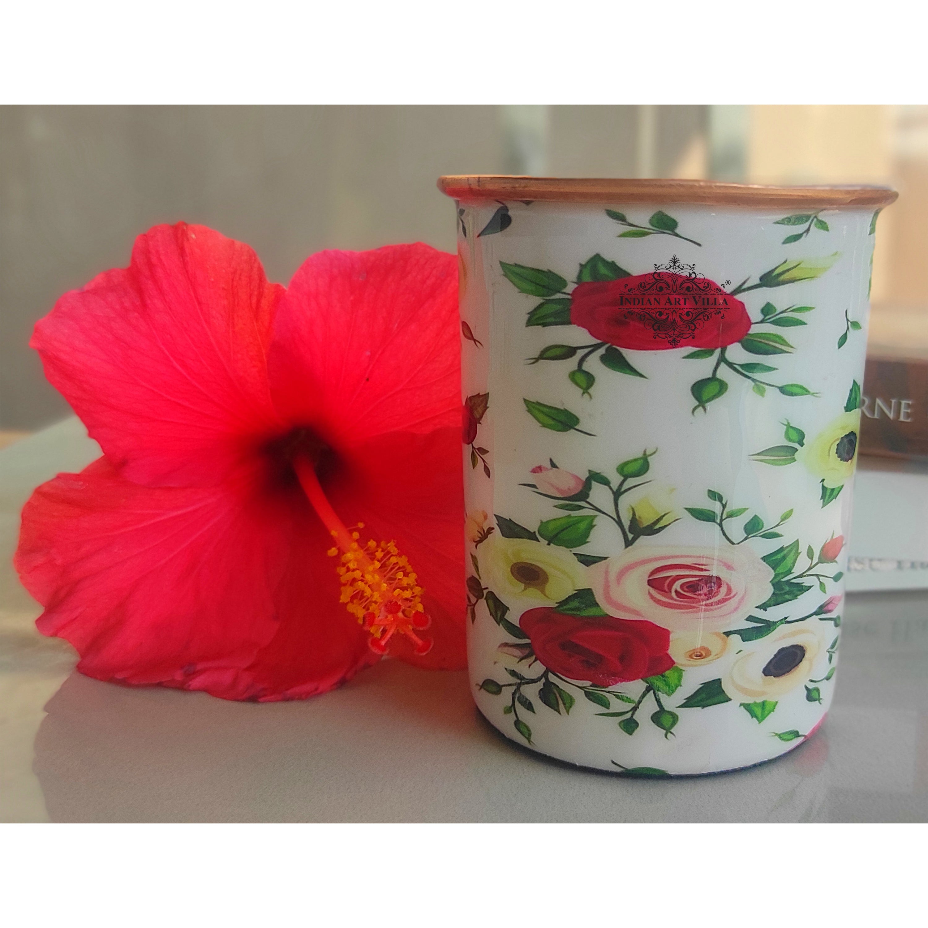 Pure Copper Printed Design Glass - 275 ML