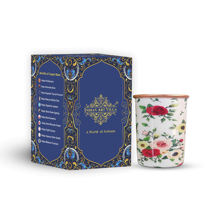 Pure Copper Printed Design Glass - 275 ML