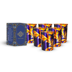 Pure Copper Printed Glass with Leaf Print , Serveware & Drinkware, Beneficial for Health, Volume-300 ML