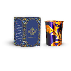 Pure Copper Printed Glass with Leaf Print , Serveware & Drinkware, Beneficial for Health, Volume-300 ML