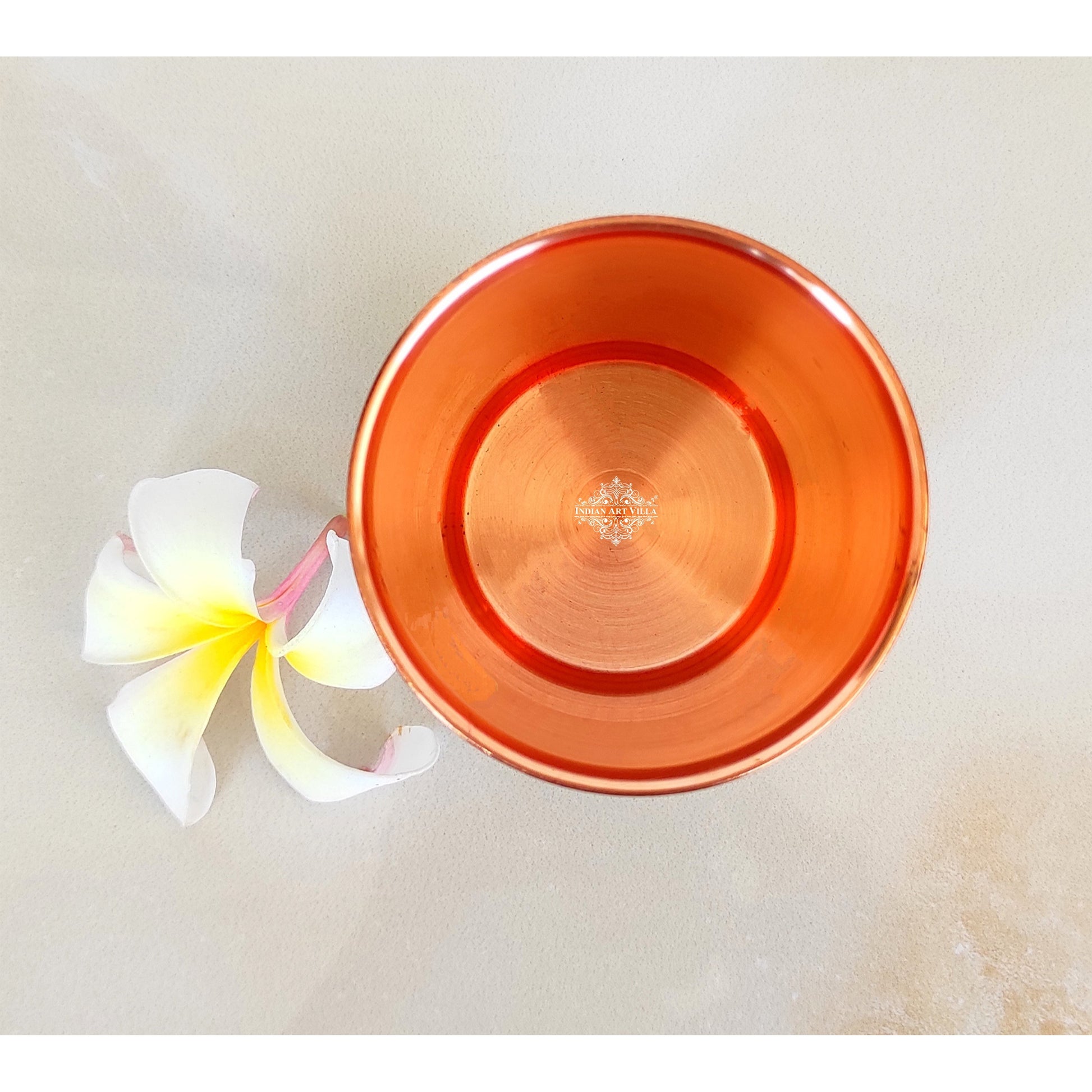 Pure Copper Printed Glass with Leaf Print , Serveware & Drinkware, Beneficial for Health, Volume-300 ML