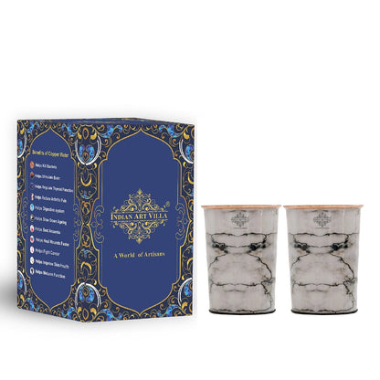 Pure Copper Printed Design Glass - 275 ML