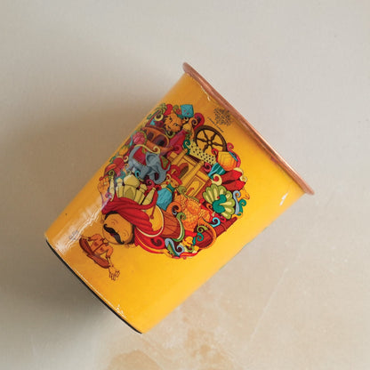 Pure Copper Glass Rajasthani Meena "Padharo Mhare Desh" Printed Theme