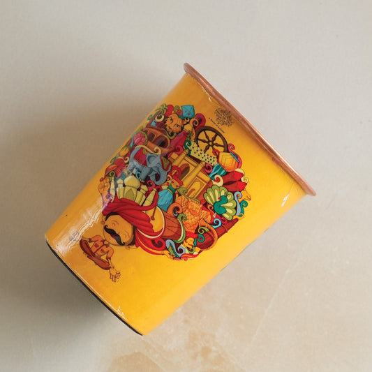 Pure Copper Glass Rajasthani Meena "Padharo Mhare Desh" Printed Theme