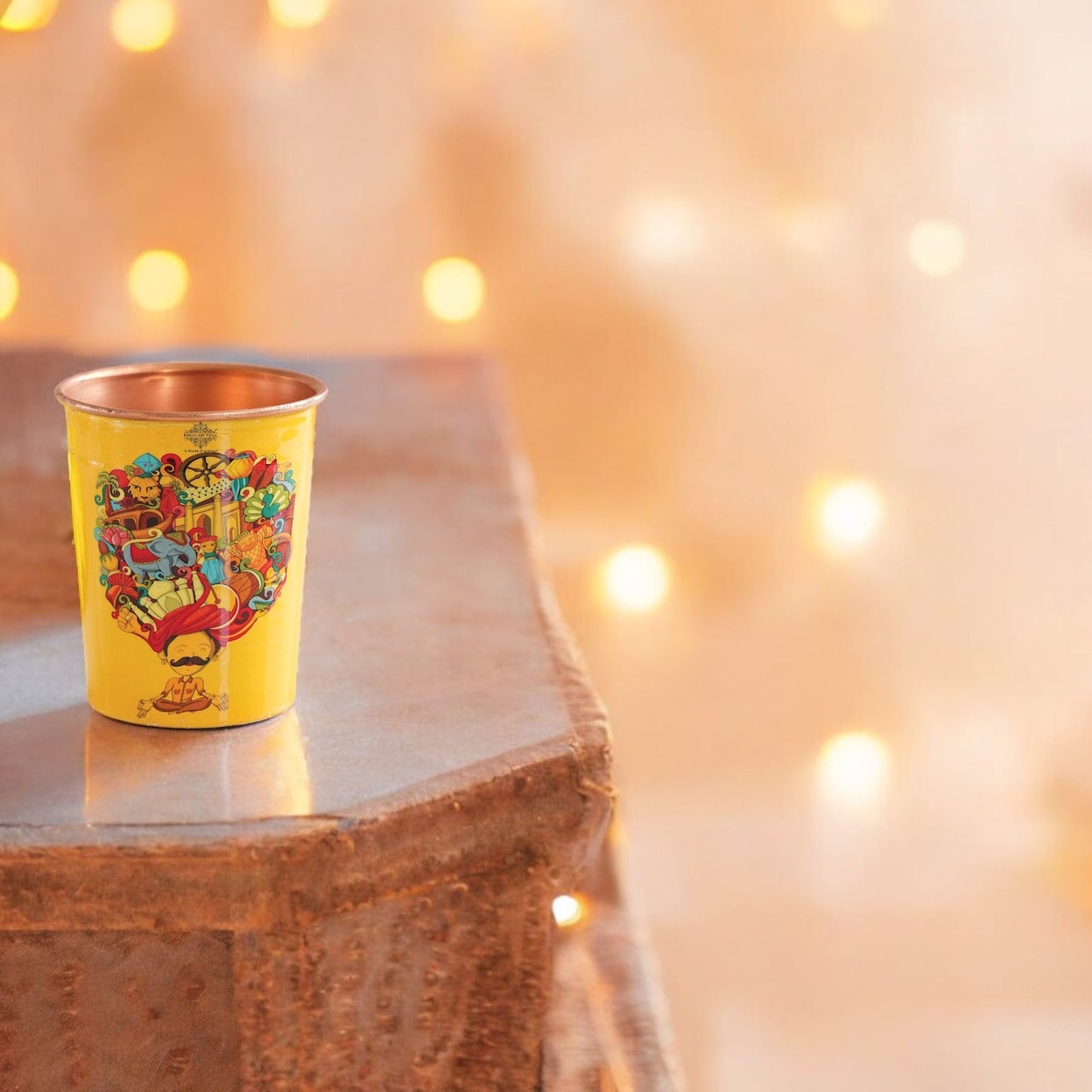 Pure Copper Glass Rajasthani Meena "Padharo Mhare Desh" Printed Theme