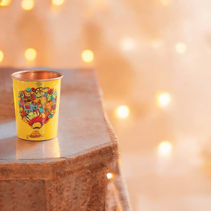 Pure Copper Glass Rajasthani Meena "Padharo Mhare Desh" Printed Theme