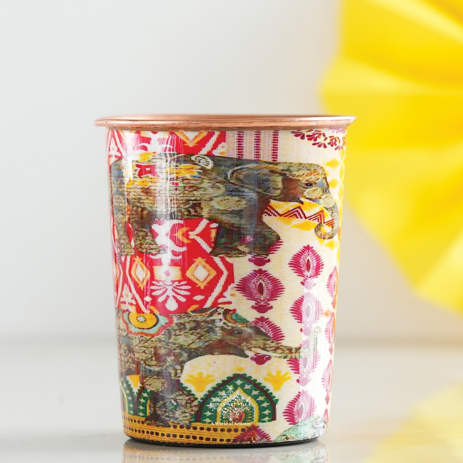 Pure Copper Glass Rajasthani Meena "Padharo Mhare Desh" Printed Theme