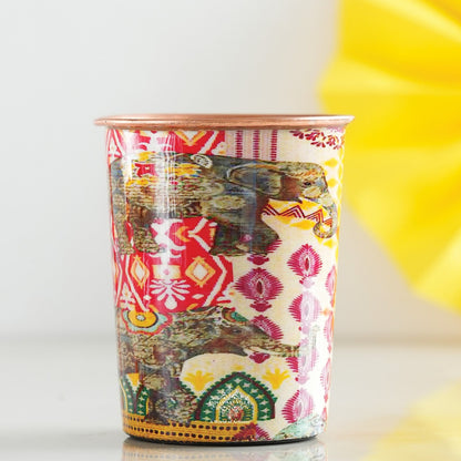 Pure Copper Glass Rajasthani Meena "Padharo Mhare Desh" Printed Theme