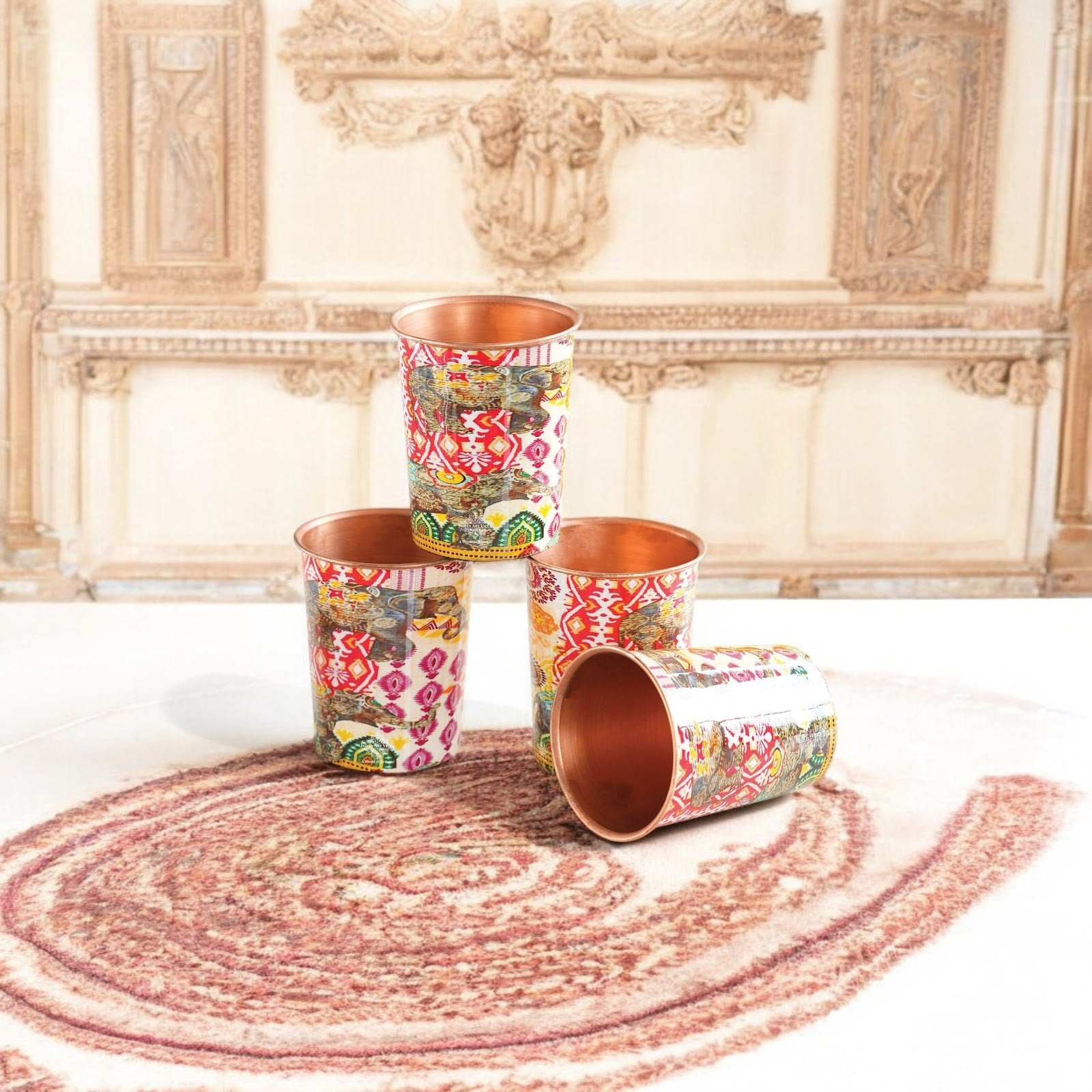 Pure Copper Glass Rajasthani Meena "Padharo Mhare Desh" Printed Theme