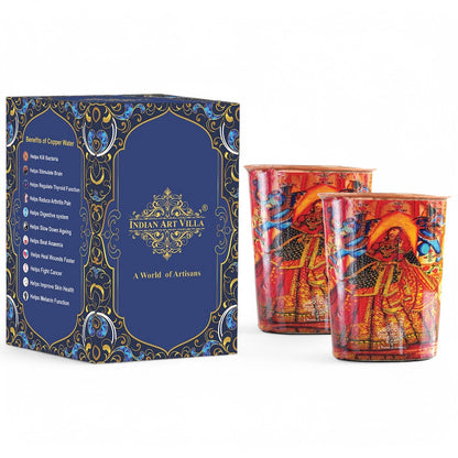 Pure Copper Glass Rajasthani Meena "Padharo Mhare Desh" Printed Theme