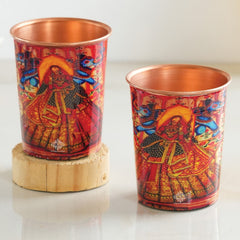 Pure Copper Glass Rajasthani Meena "Padharo Mhare Desh" Printed Theme